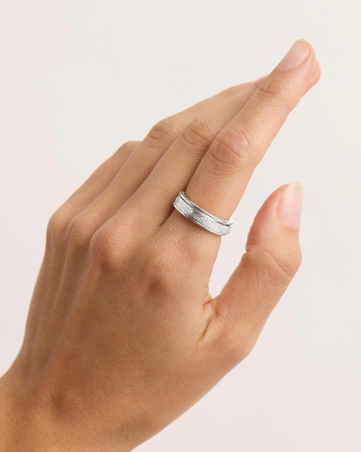 Sterling Silver Breathe Spinning Meditation Ring - Image 2