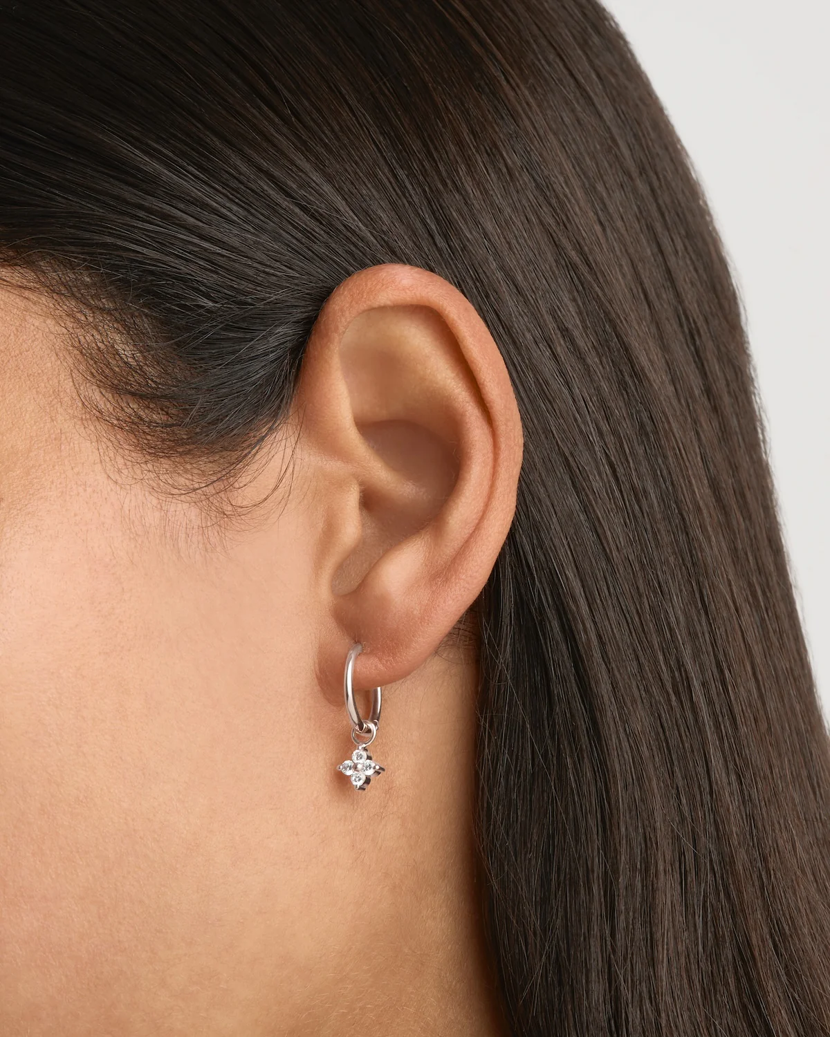 Sterling Silver Crystal Bloom Hoops - Image 2