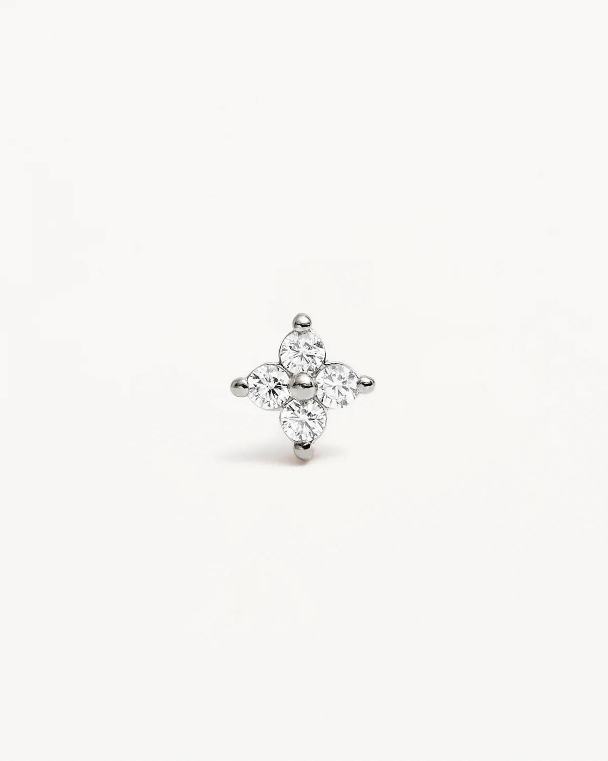 Sterling Silver Crystal Bloom Stud Earrings - Image 3