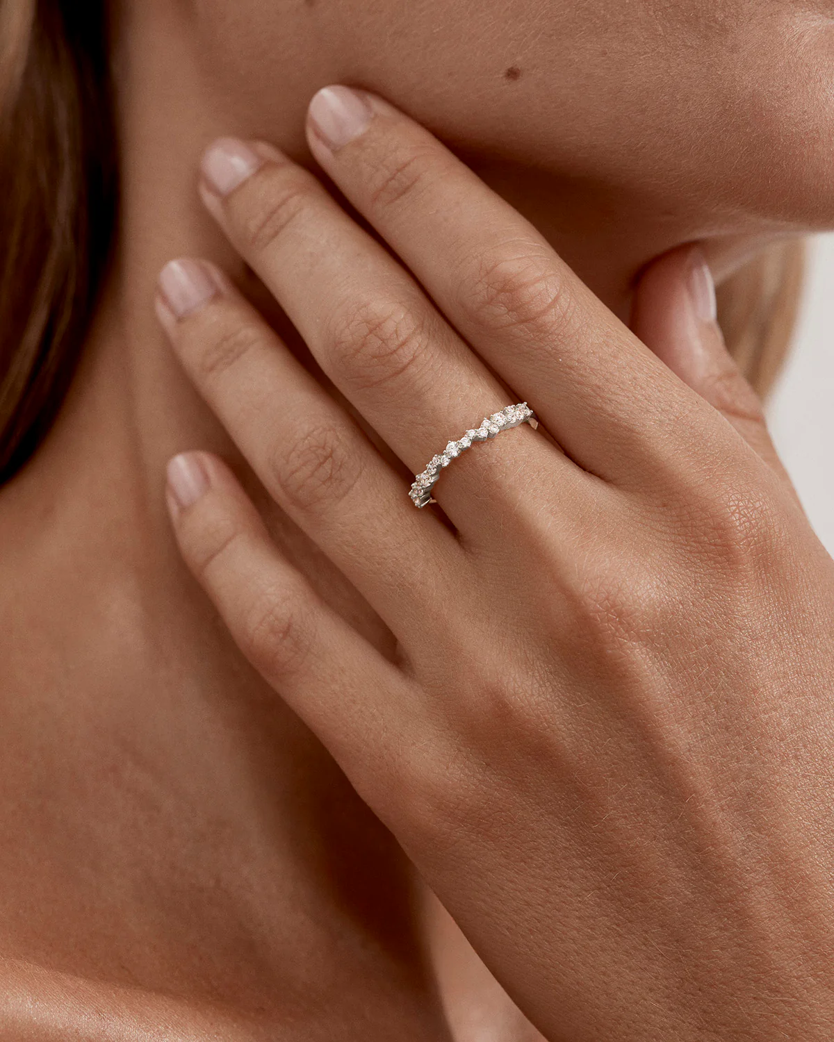 Sterling Silver Crystal Dust Fine Ring - Image 2