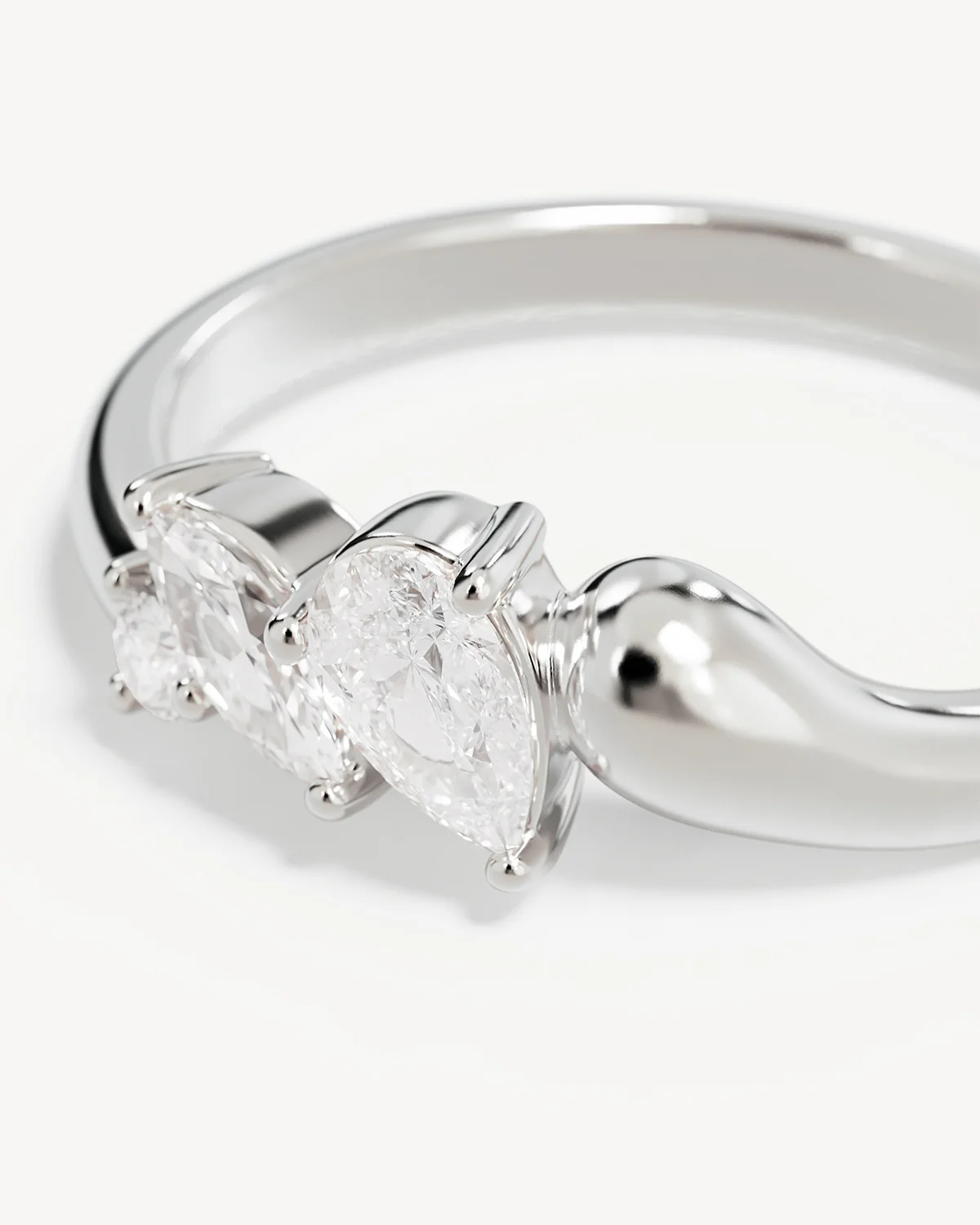 Sterling Silver Crystal Wings Ring