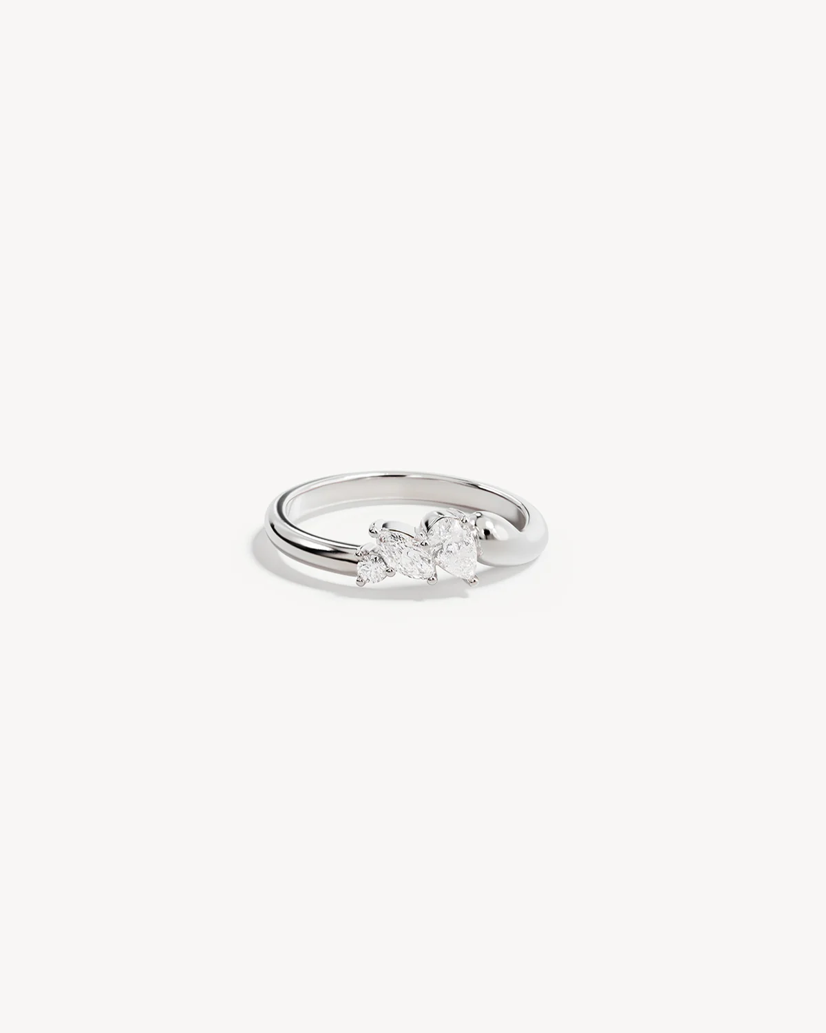 Sterling Silver Crystal Wings Ring - Image 3