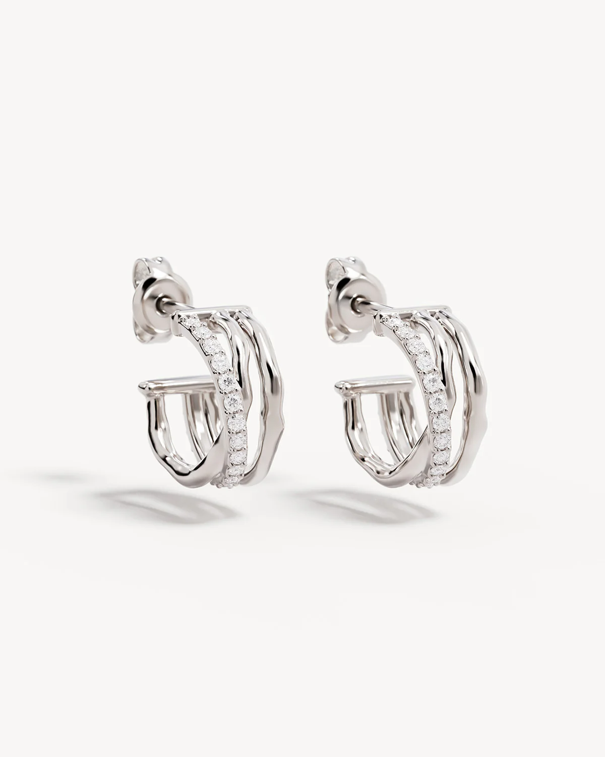 Sterling Silver Entwined Hearts Hoops