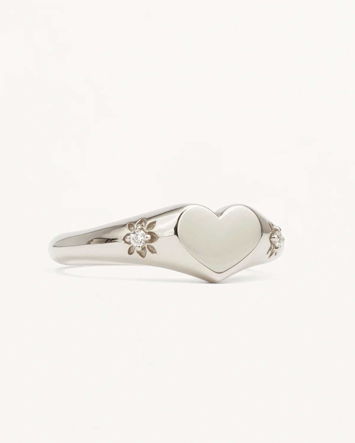 Sterling Silver Heart Signet Ring - Image 3