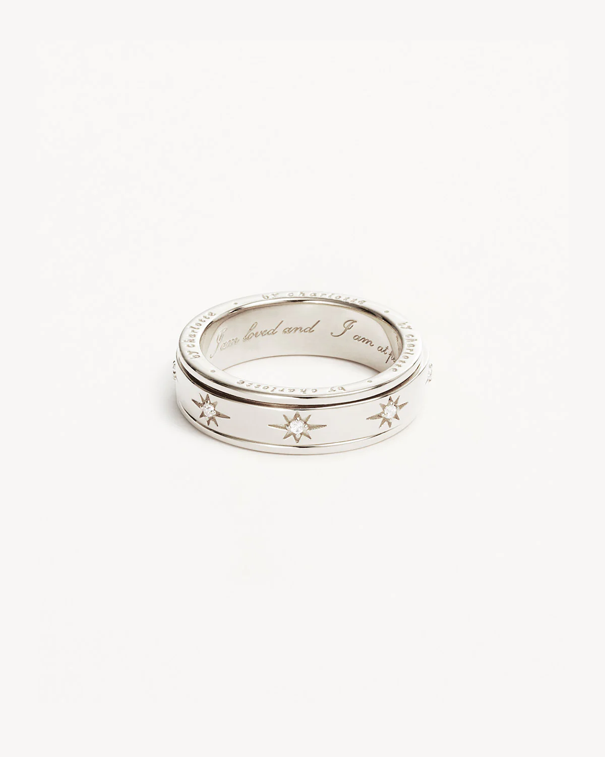 Sterling Silver I Am Loved Spinning Meditation Ring