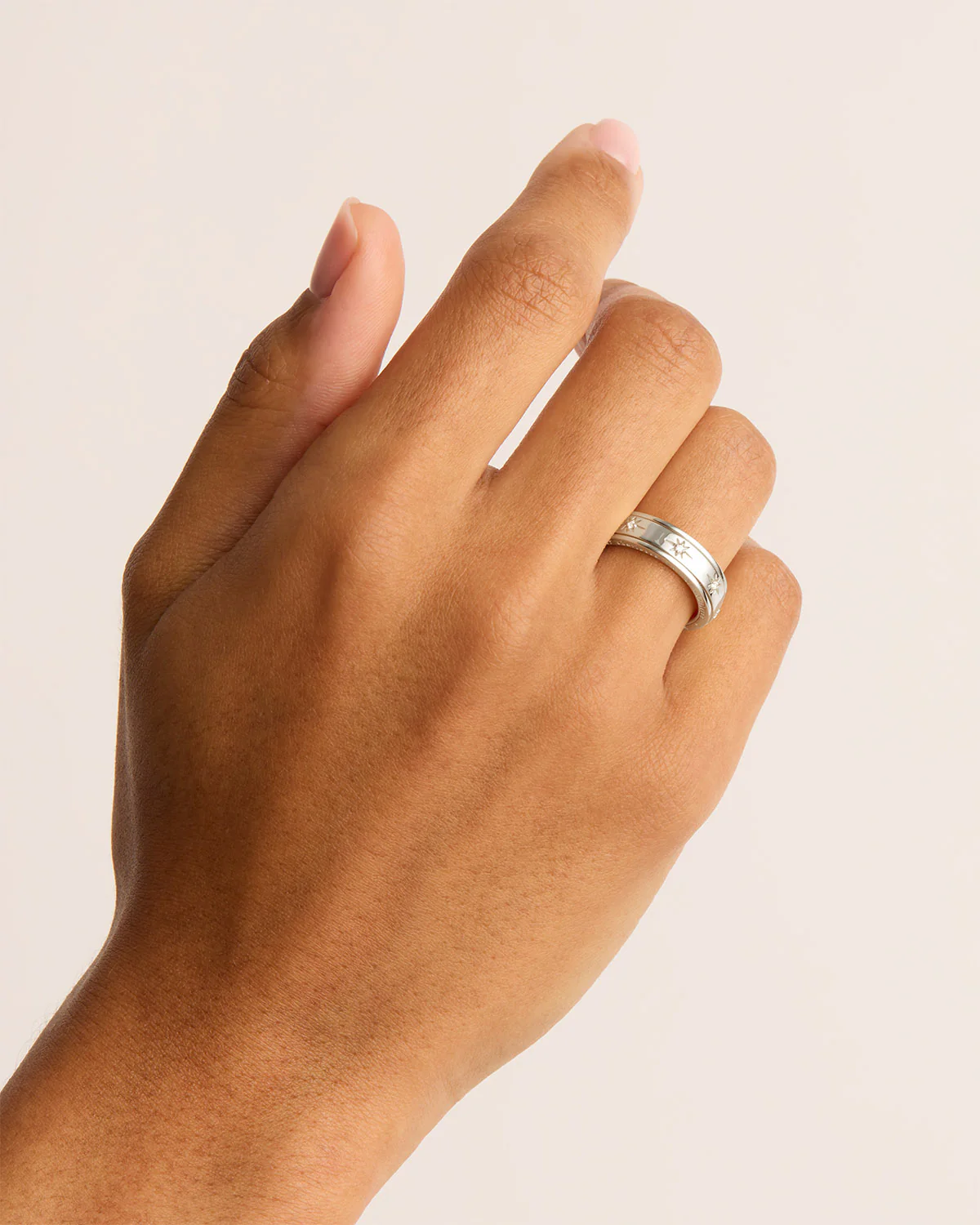 Sterling Silver I Am Loved Spinning Meditation Ring - Image 2