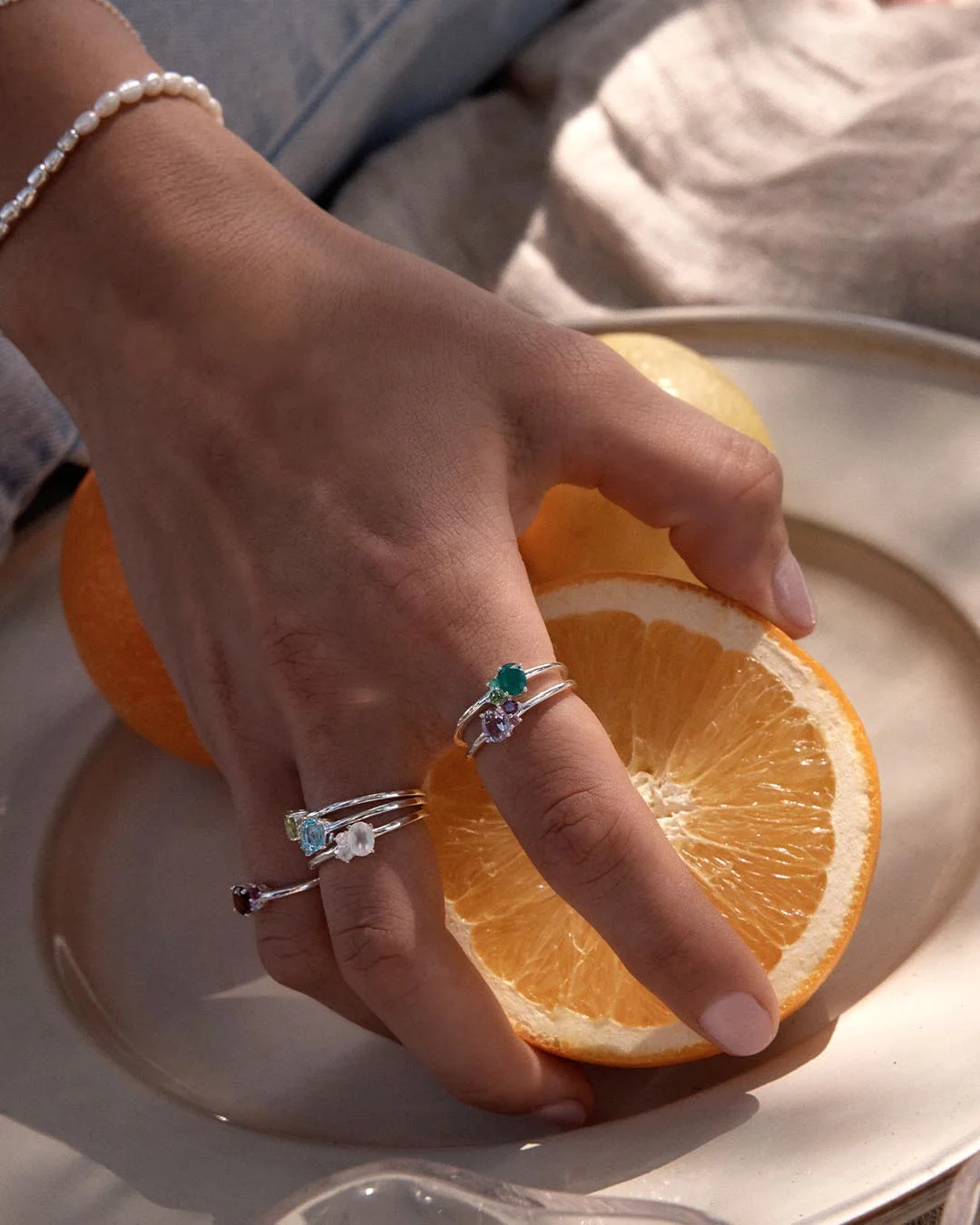 Sterling Silver Kindred Birthstone Ring - January - Image 4