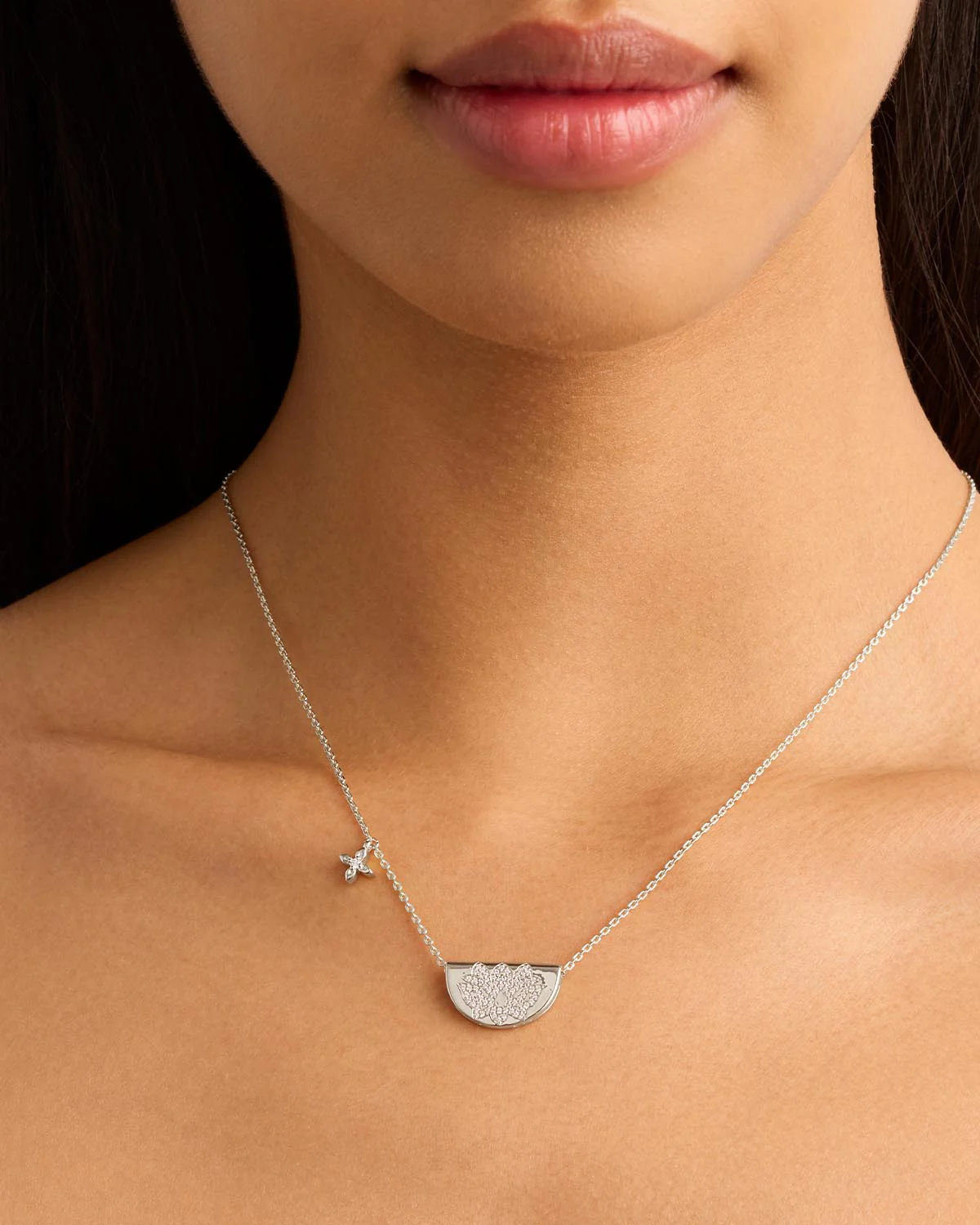 Sterling Silver Live In Light Lotus Necklace - Image 2