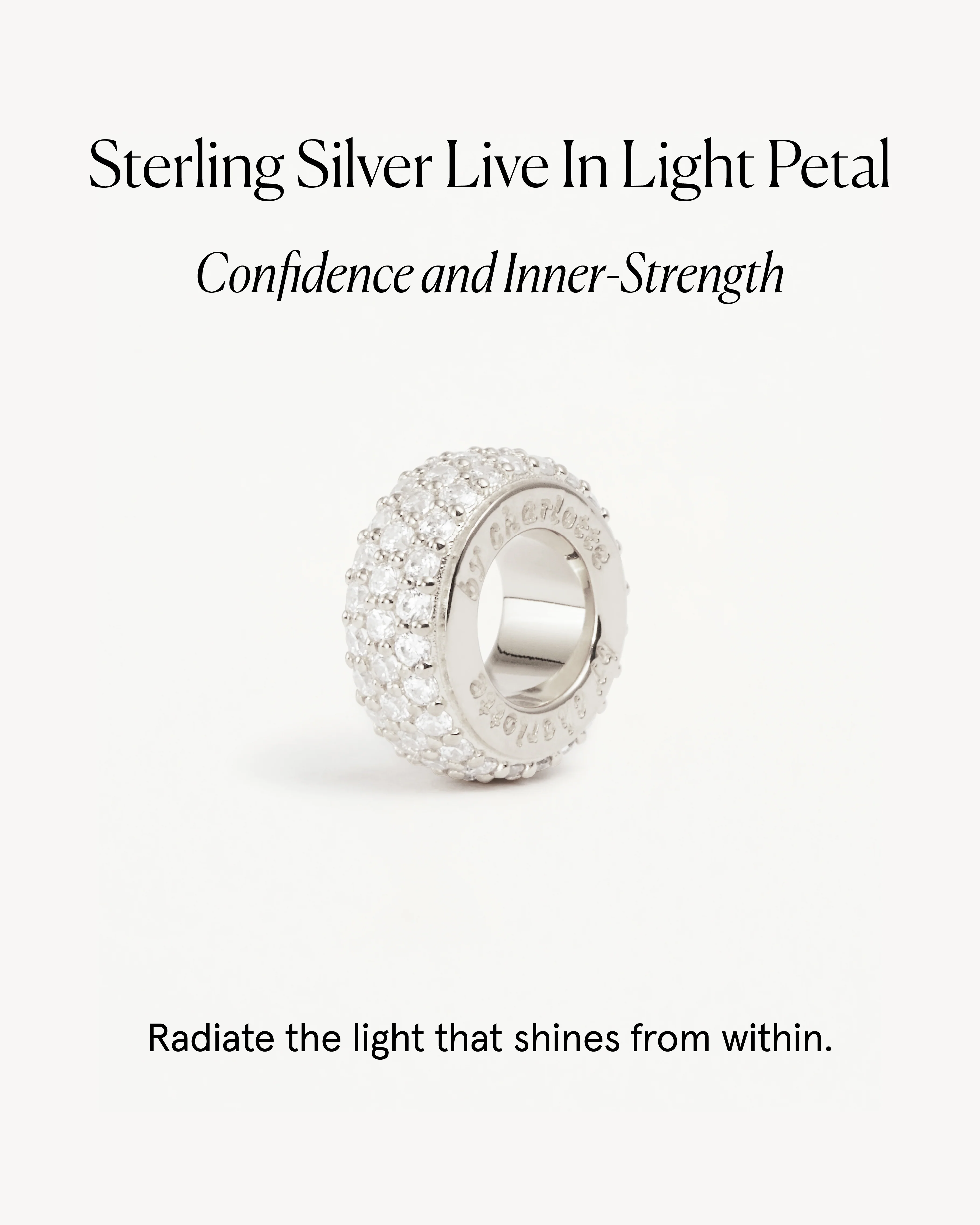 Sterling Silver Live in Light Petal Charm - Image 3