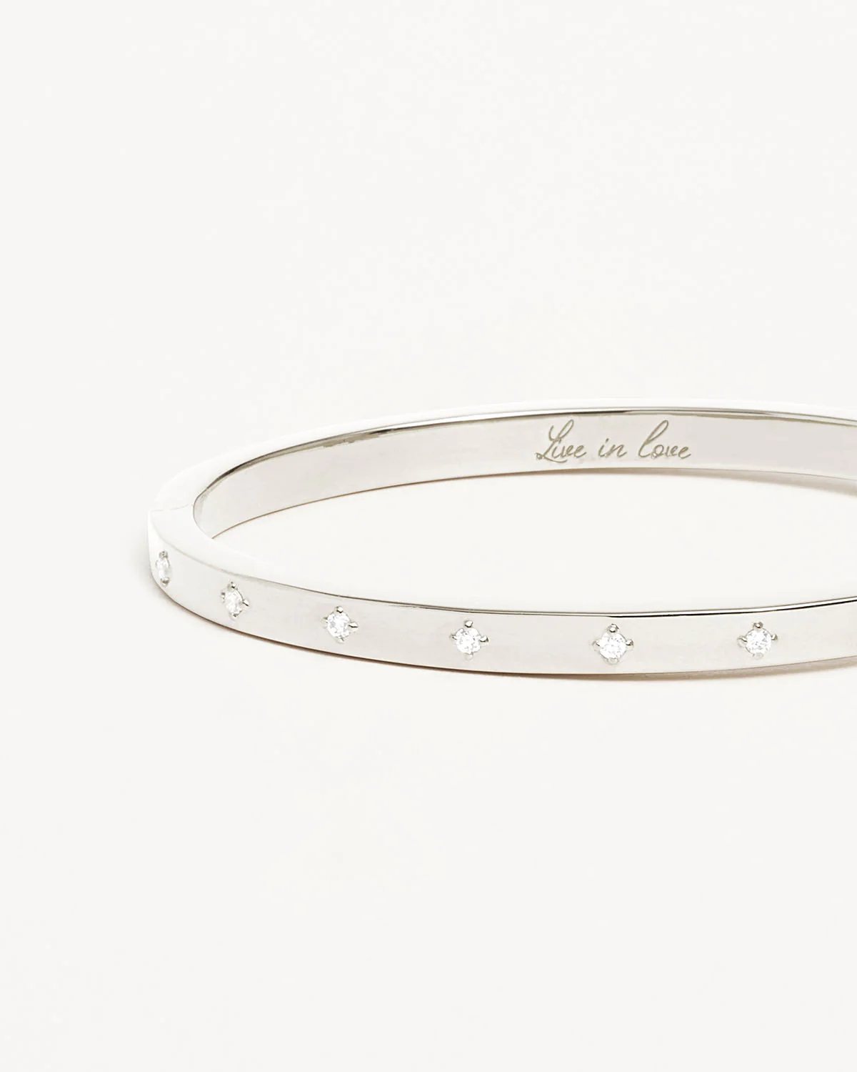 Sterling Silver Live in Love Bangle - Image 3