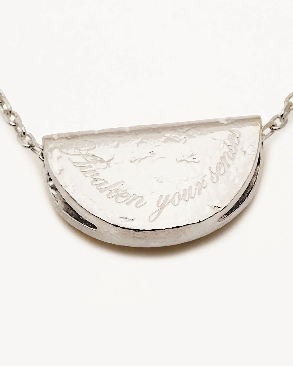 Sterling Silver Lotus Birthstone Necklace - February - Amethyst - Image 4