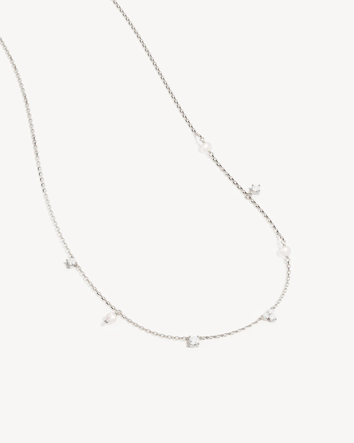 Sterling Silver Moonlit Bloom Pearl Choker - Image 3