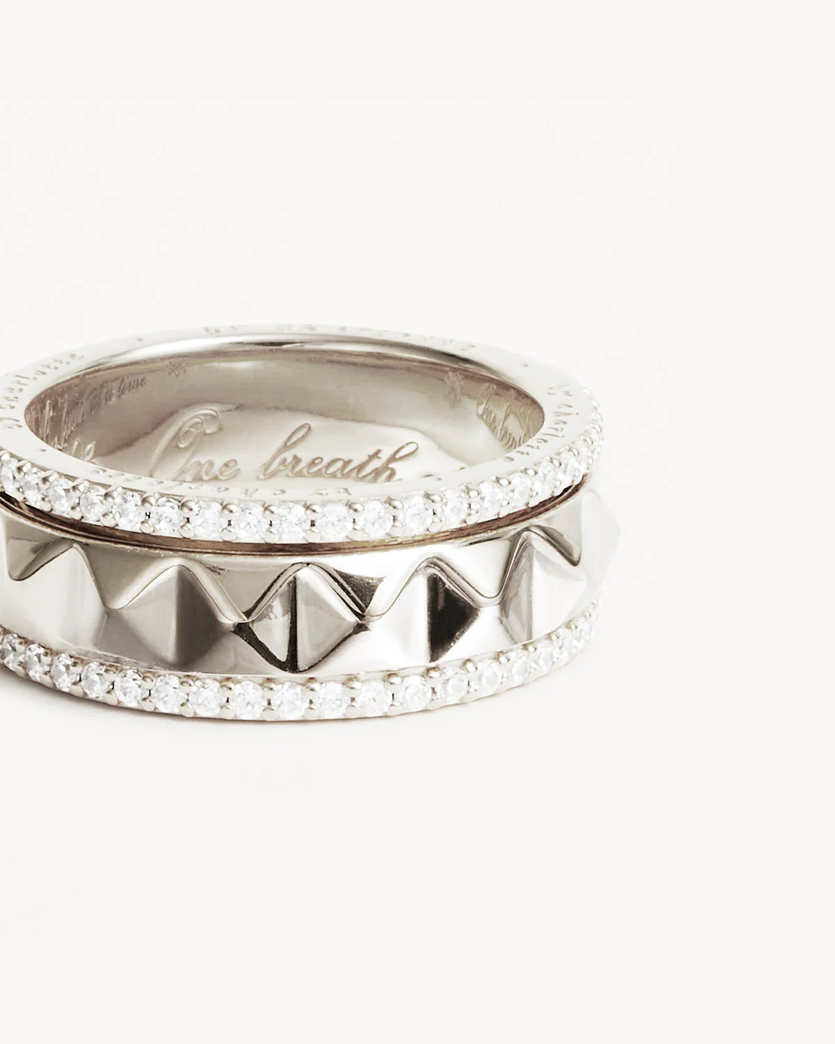 Sterling Silver One Breath at a Time Spinning Meditation Ring - Image 3