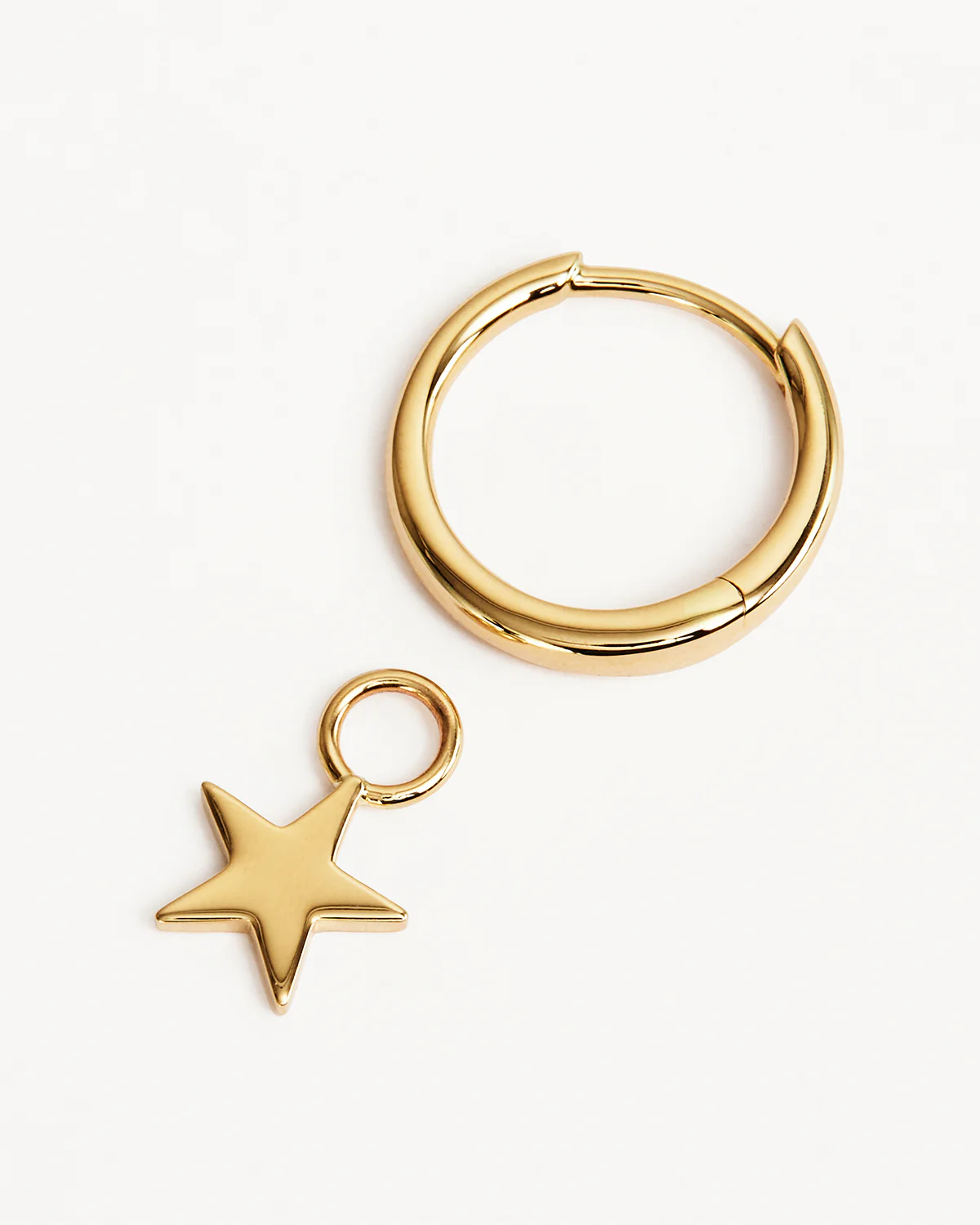 9k Solid Gold Wishing on a Star Hoop - Image 3