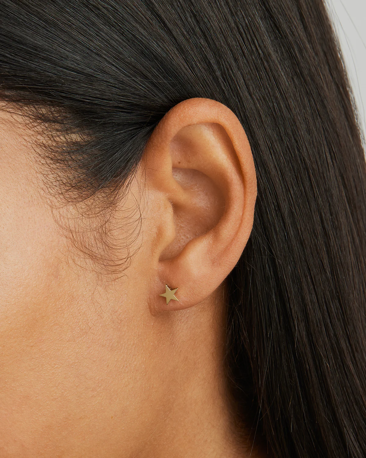 9k Solid Gold Wishing on a Star Stud Earring - Image 2
